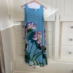 Anthropologie Midi Dress, size 4, blue and multi colored